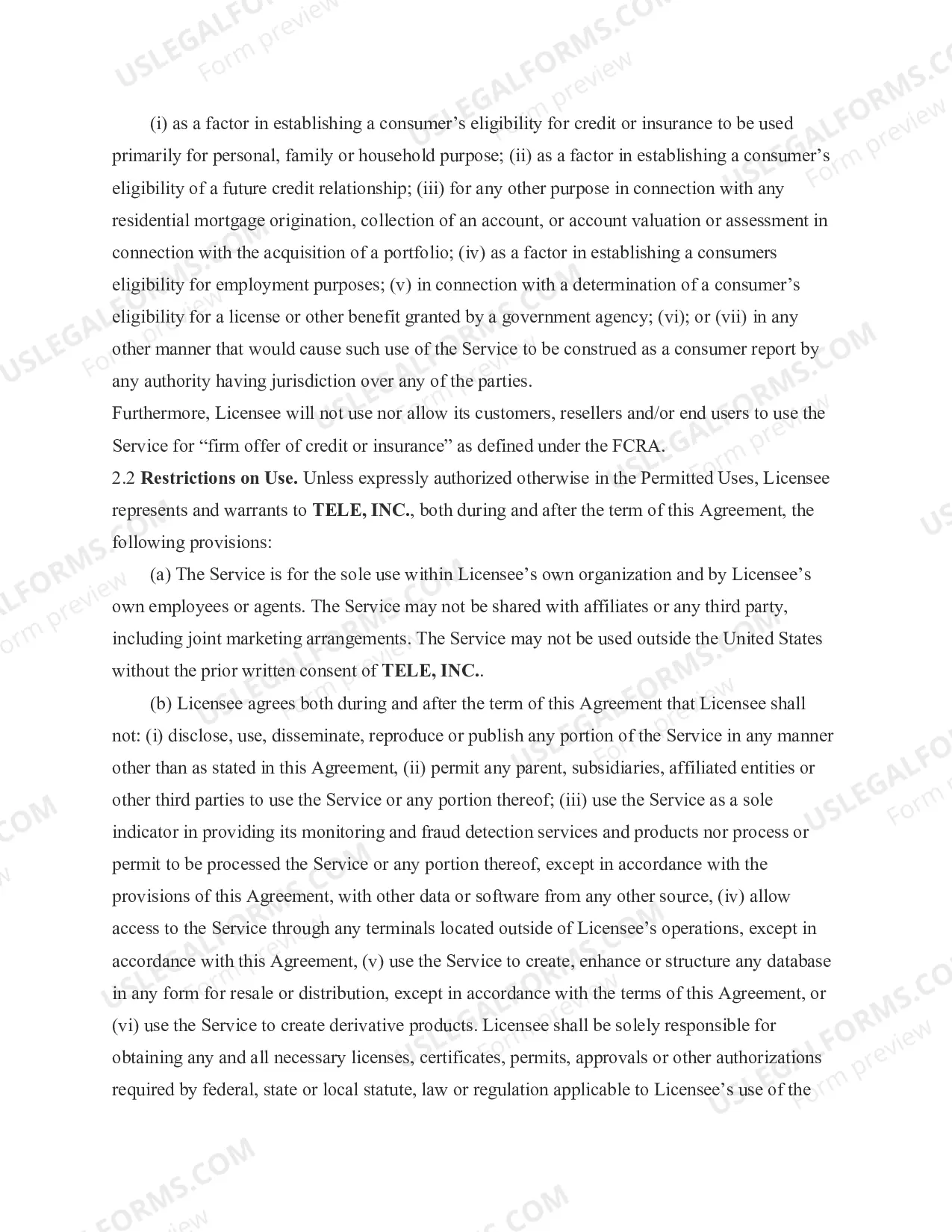 Preview Data Licensing and Information Services Agreement