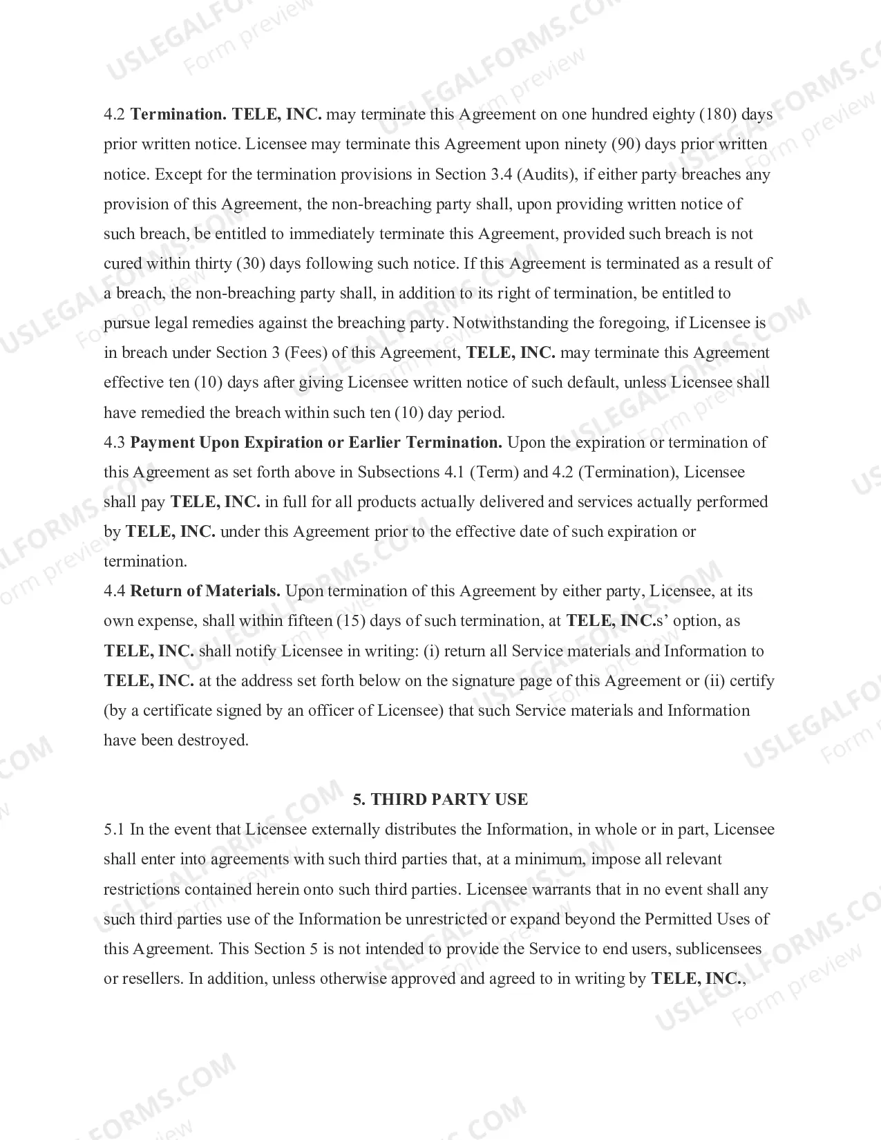 Preview Data Licensing and Information Services Agreement