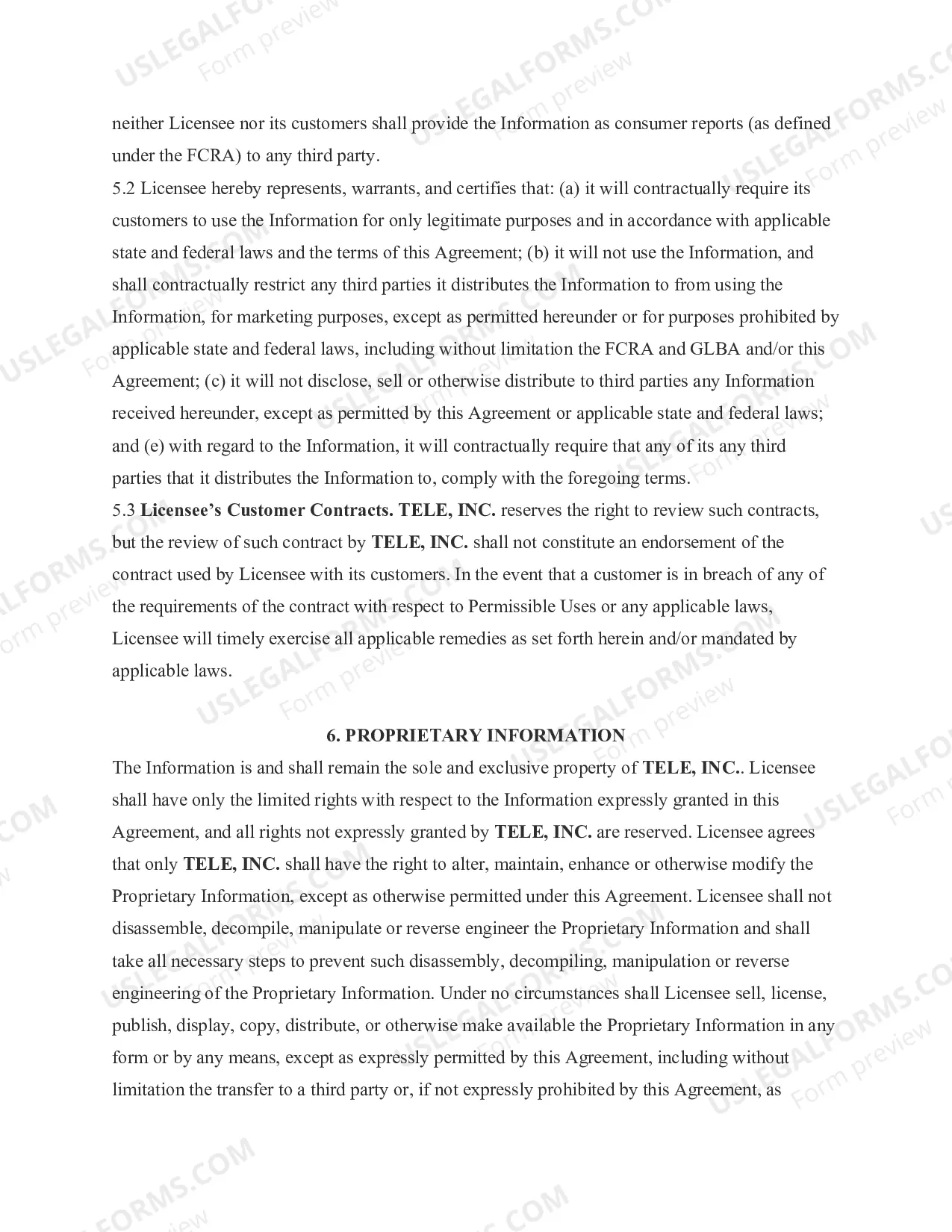 Preview Data Licensing and Information Services Agreement