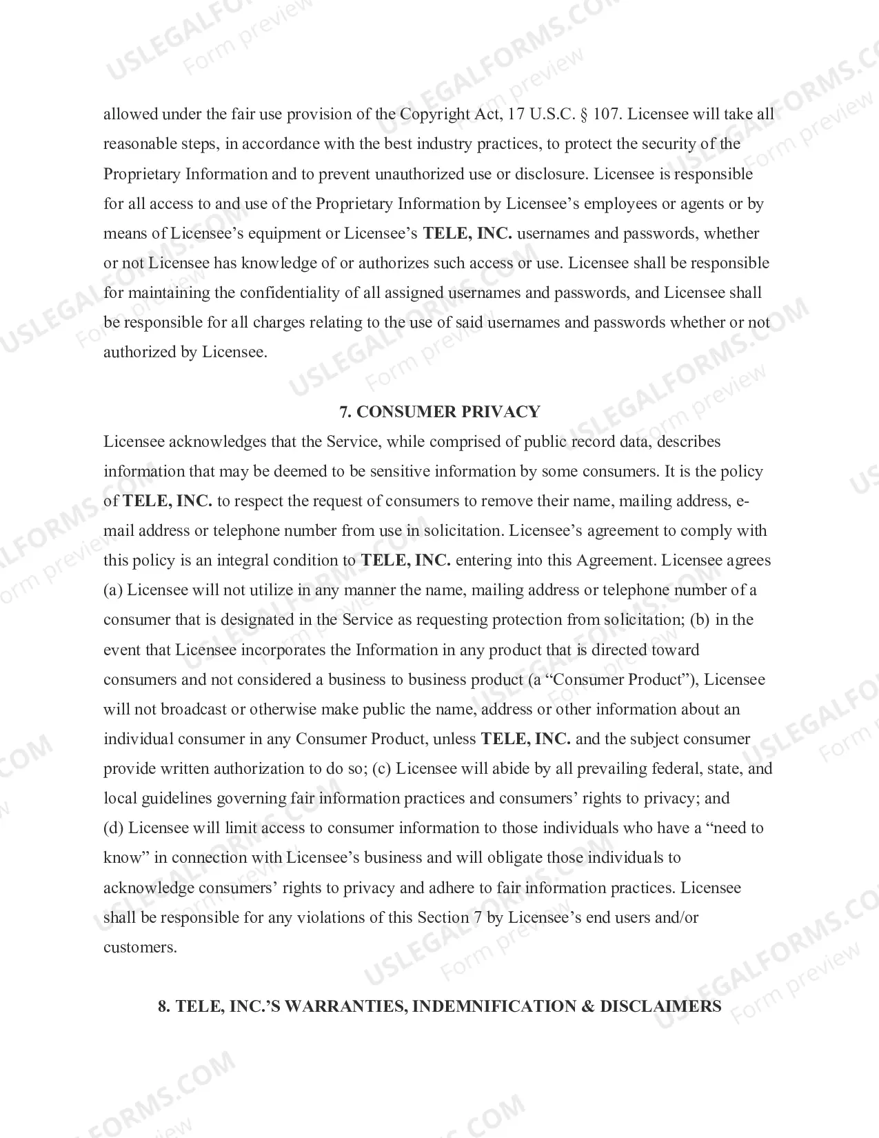 Preview Data Licensing and Information Services Agreement