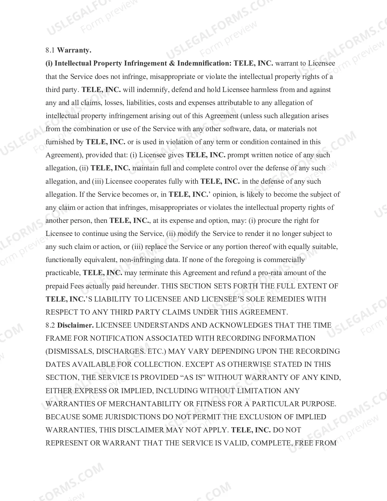 Preview Data Licensing and Information Services Agreement