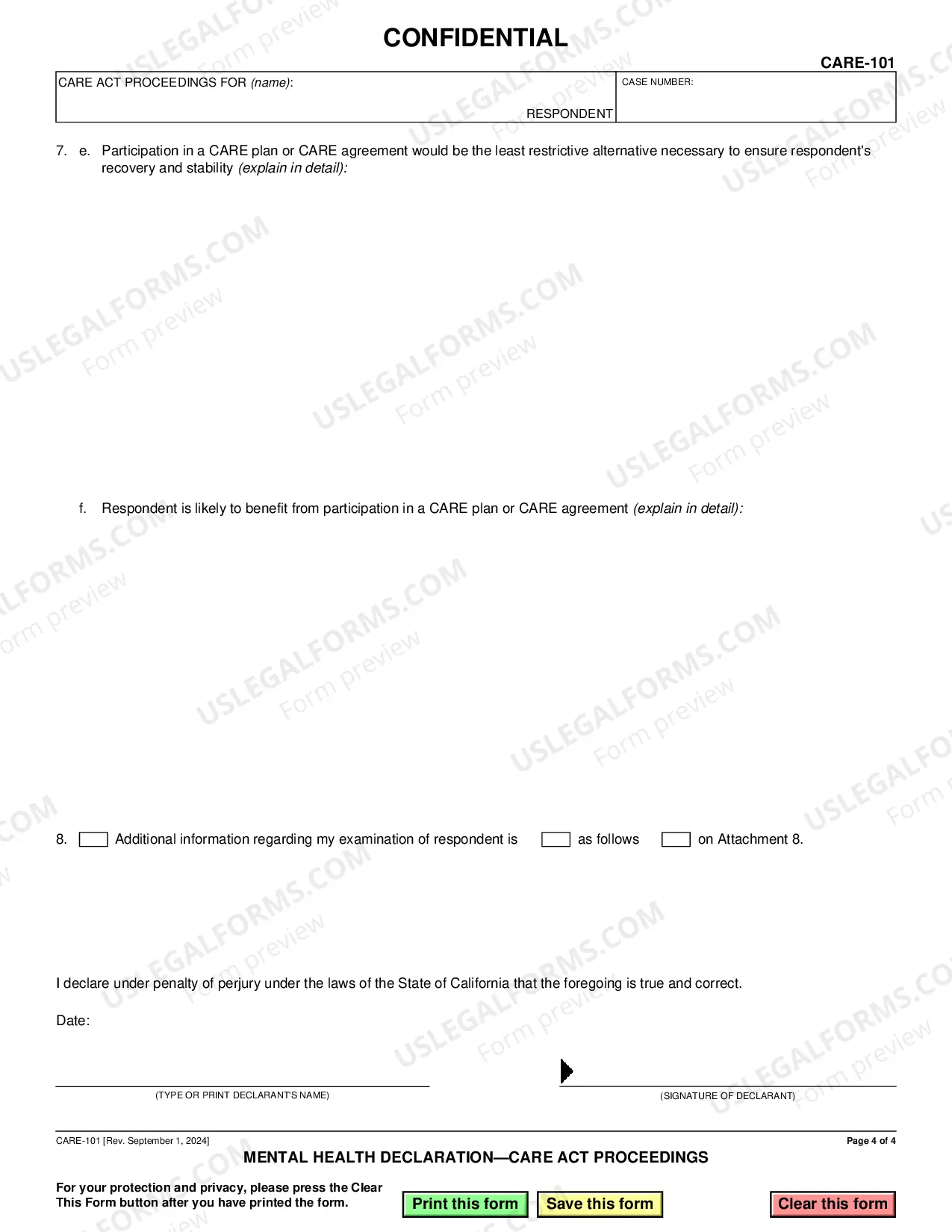 Preview Mental Health Declaration - CARE Act Proceedings