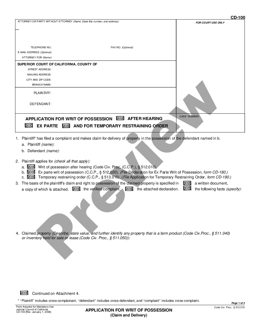 california-application-for-writ-of-possession-application-for-writ-of