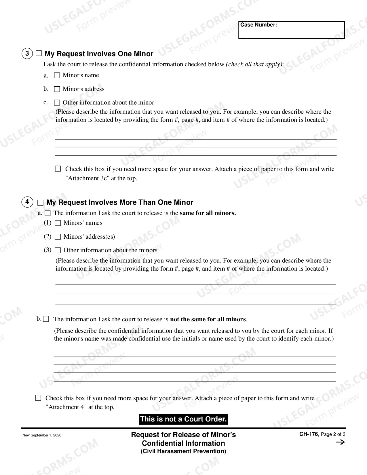 Preview Request for Release of Minor's Confidential Information
