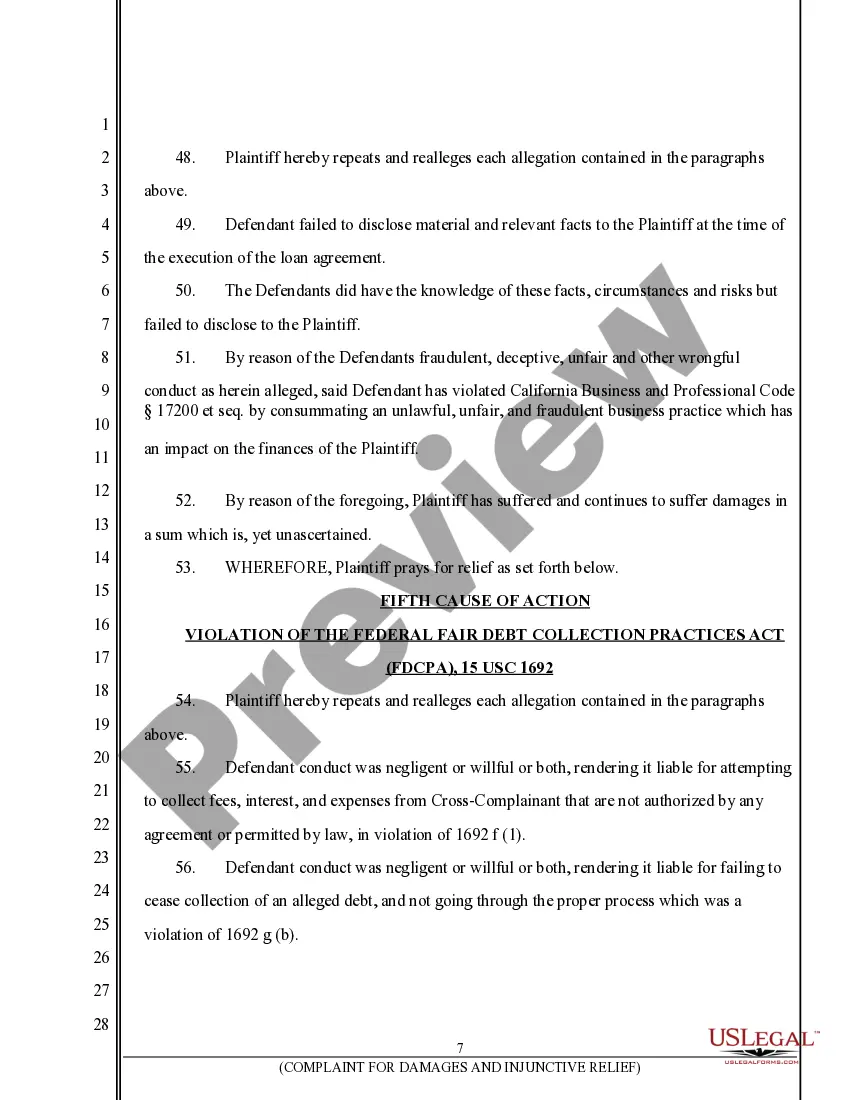 Preview Complaint for Breach of Contract, Negligent Misrepresentation, Unfair and Deceptive Business Practices