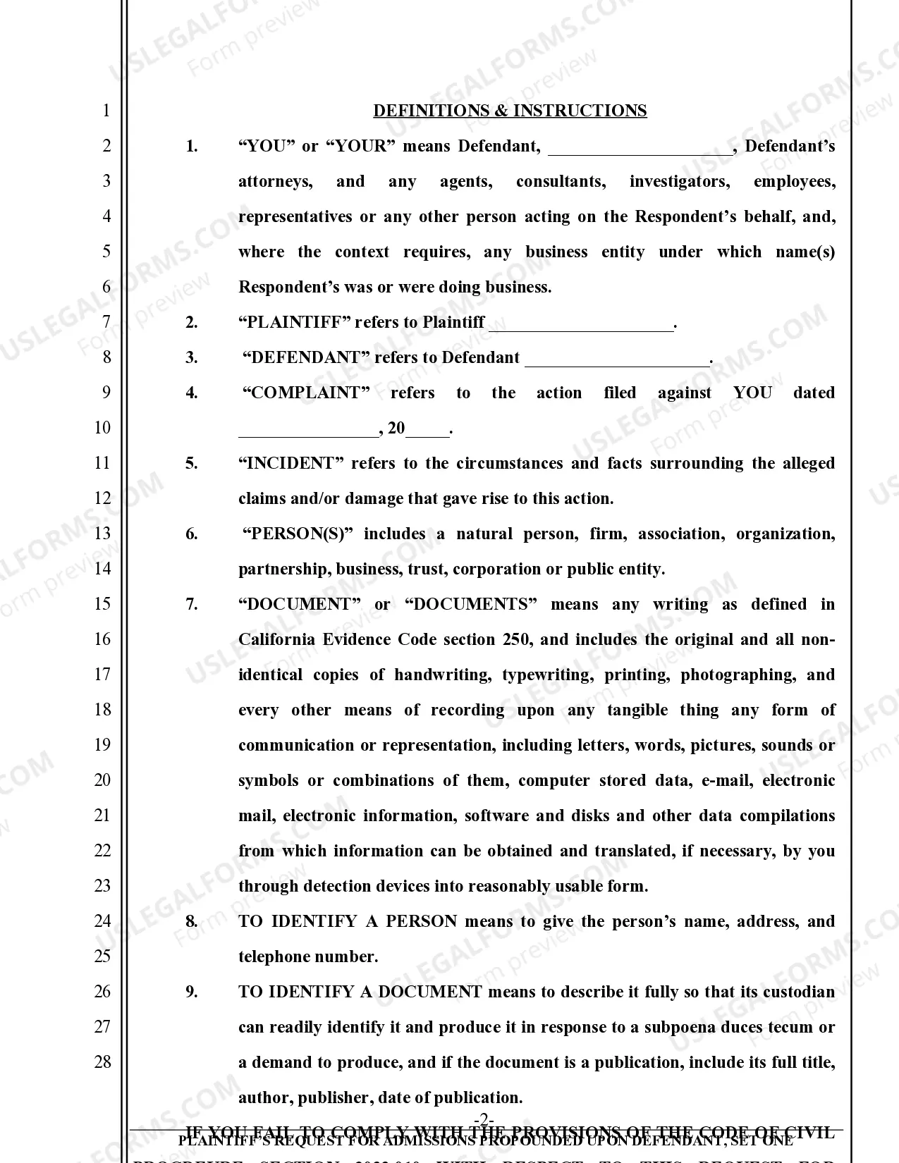 Preview Request for Admissions