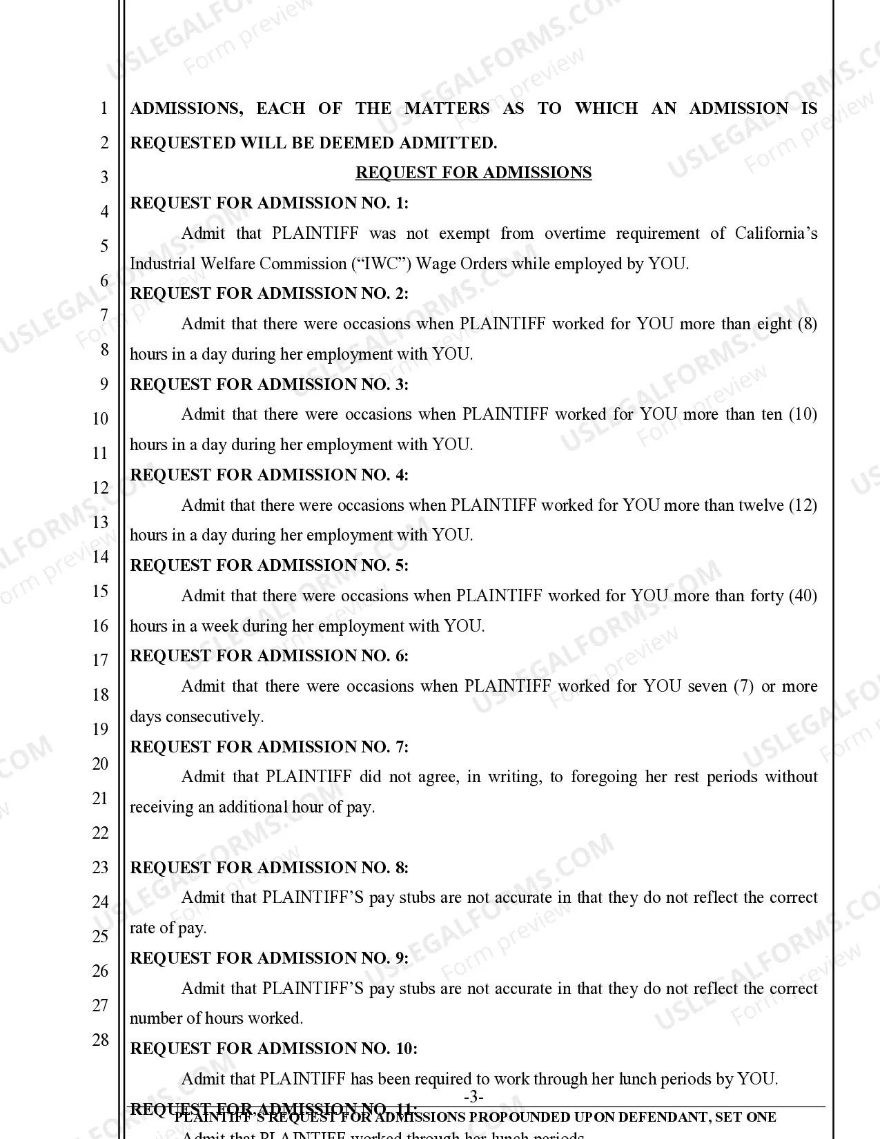 Preview Request for Admissions