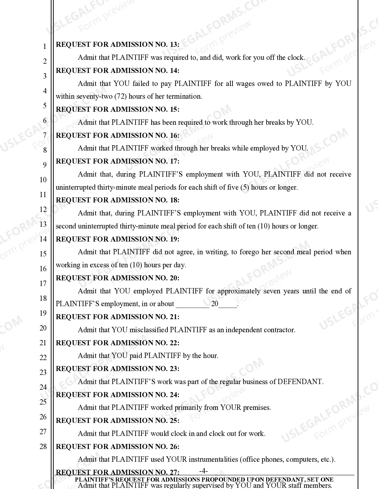 Preview Request for Admissions