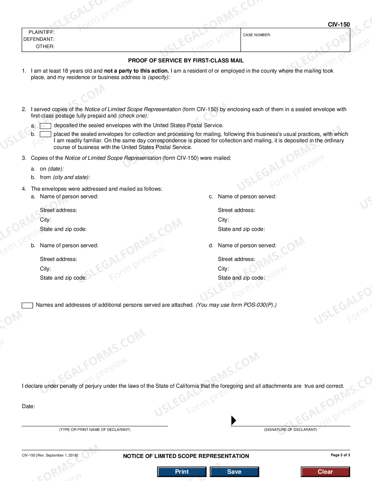 Preview Notice of Limited Scope Representation