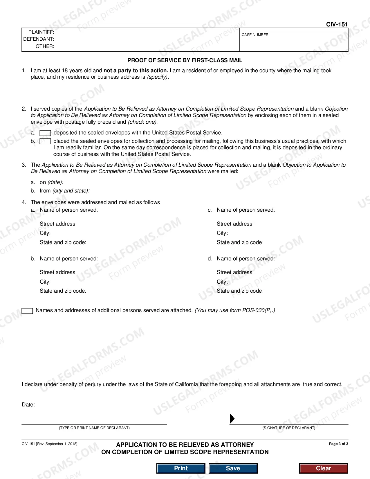 Preview Application to be Relieved as Attorney on Completion of Limited Scope Representation