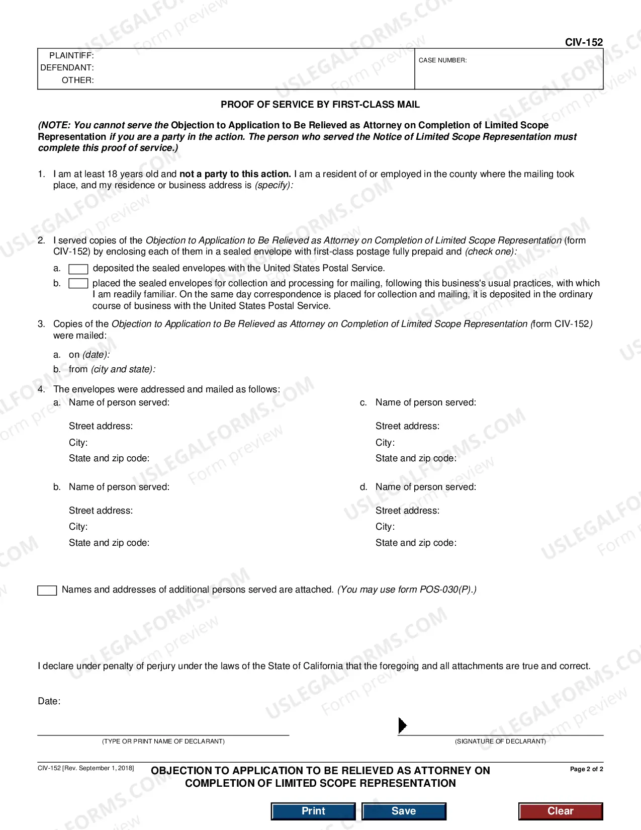 Preview Objection to Application to be Relieved as Attorney on Completion of Limited Scope Representation