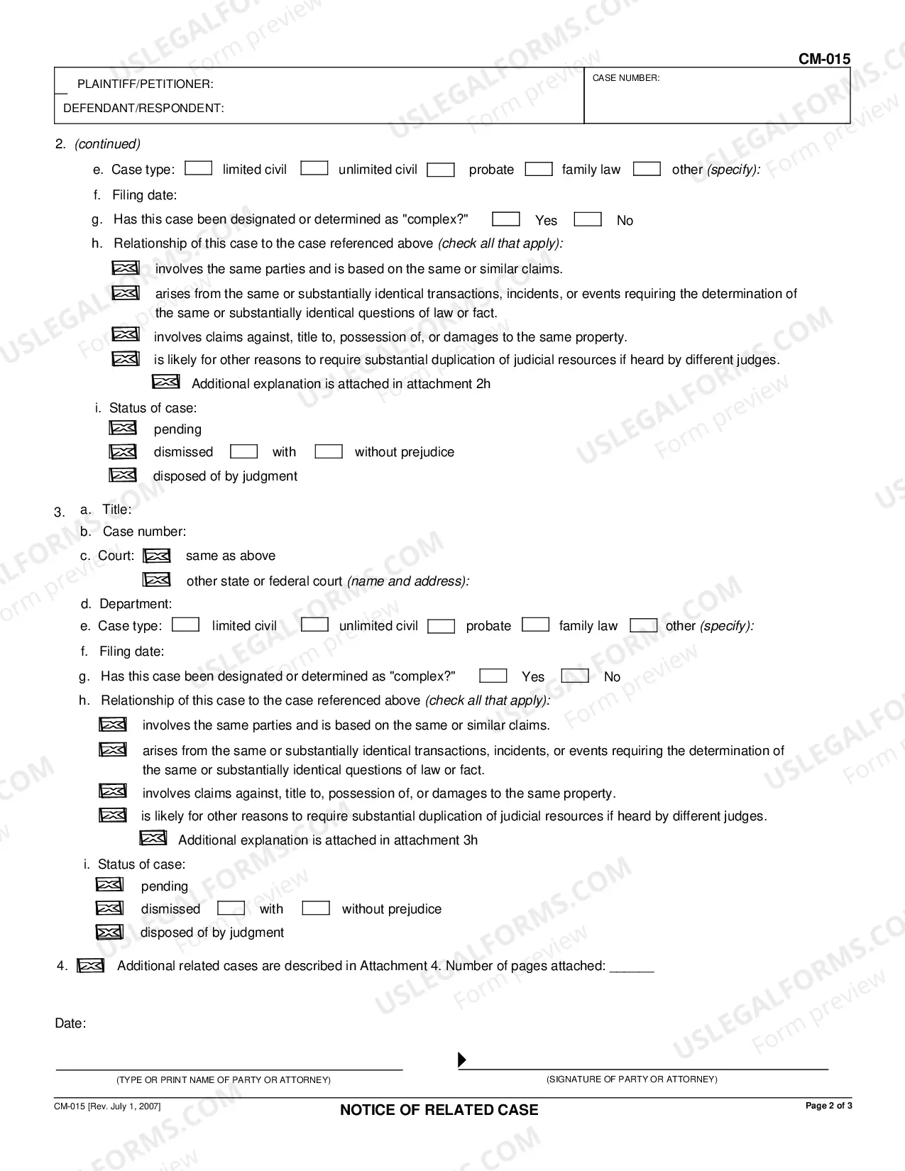 Preview Notice of Related Case