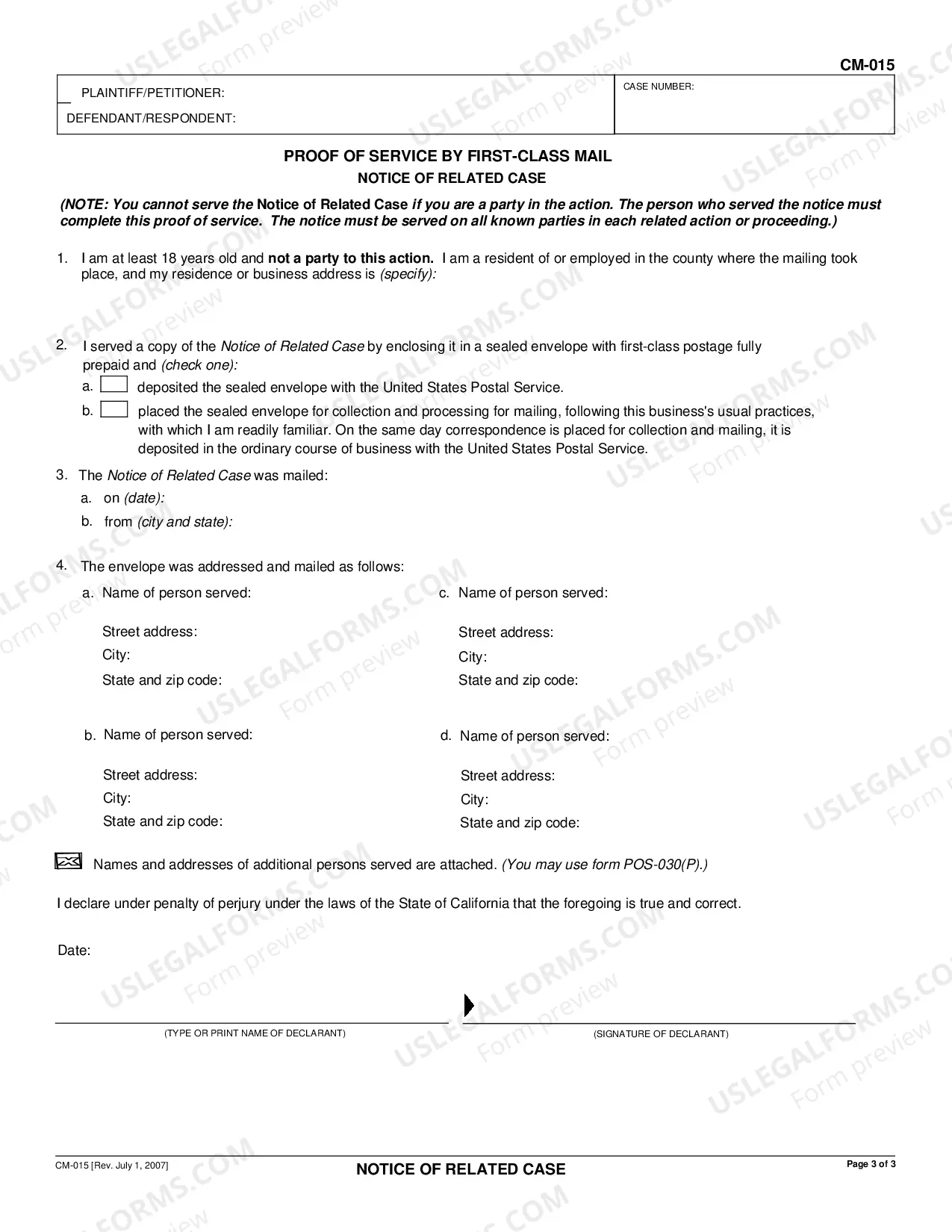 Preview Notice of Related Case