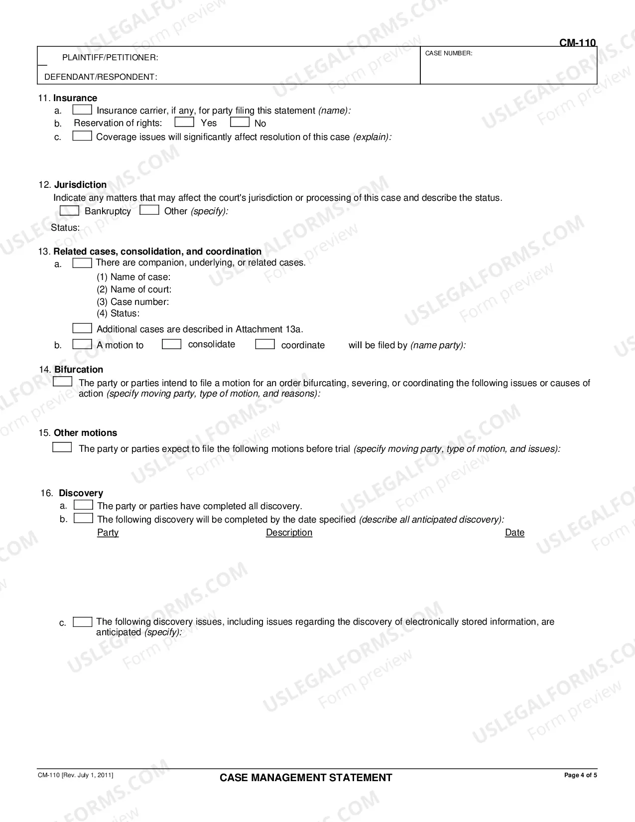 Preview Case Management Statement