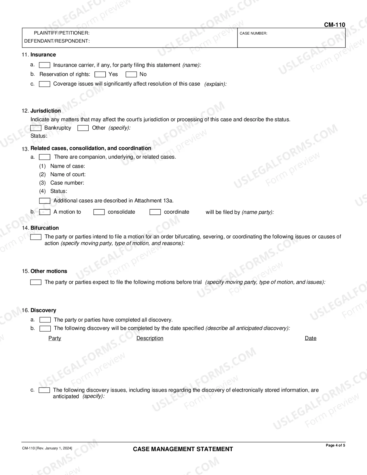 Preview Case Management Conference Statement