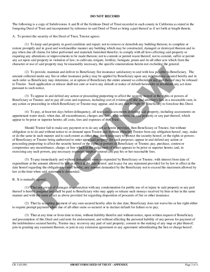 Get Short Form Deed of Trust and Assignment of Rents Preview Short Form Deed of Trust and Assignment of Rents