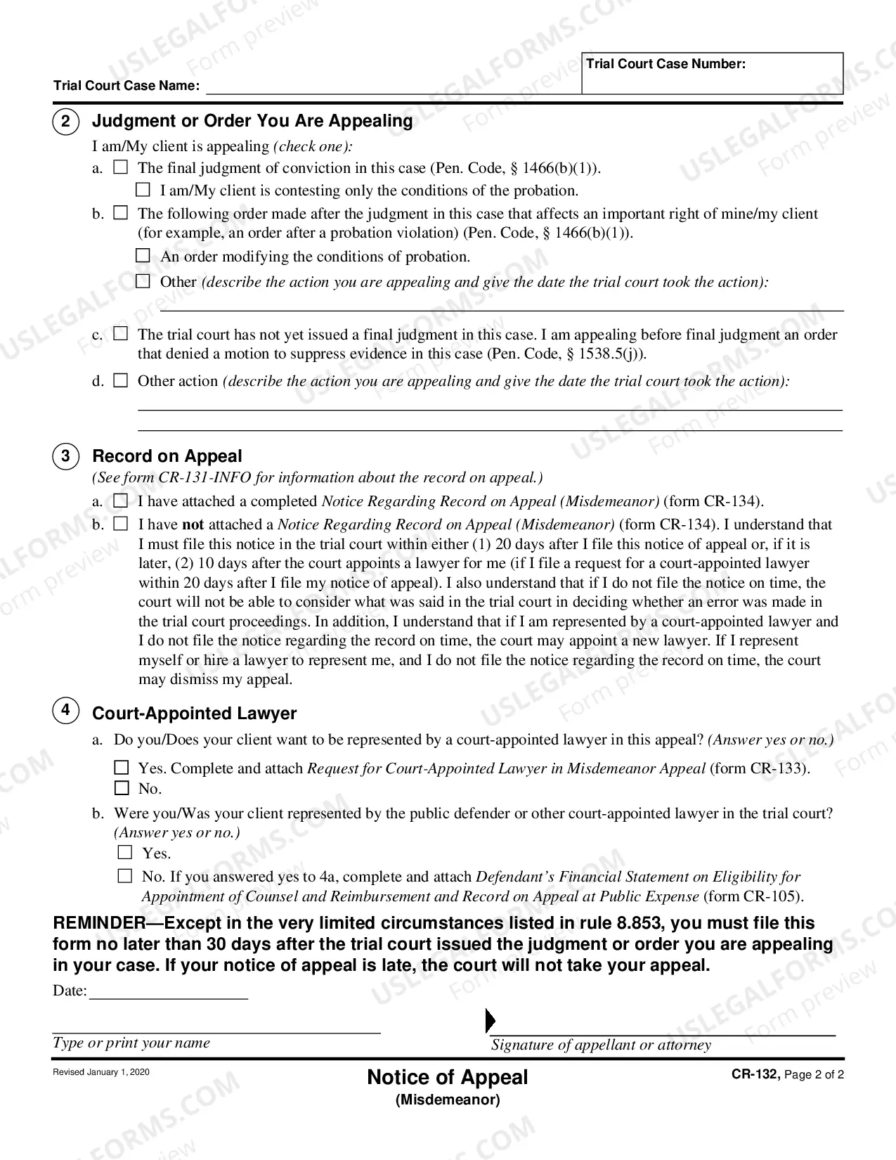 Preview Notice of Appeal - Misdemeanor