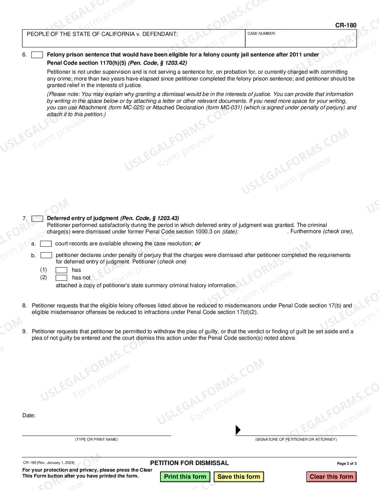 Preview Petition For Dismissal