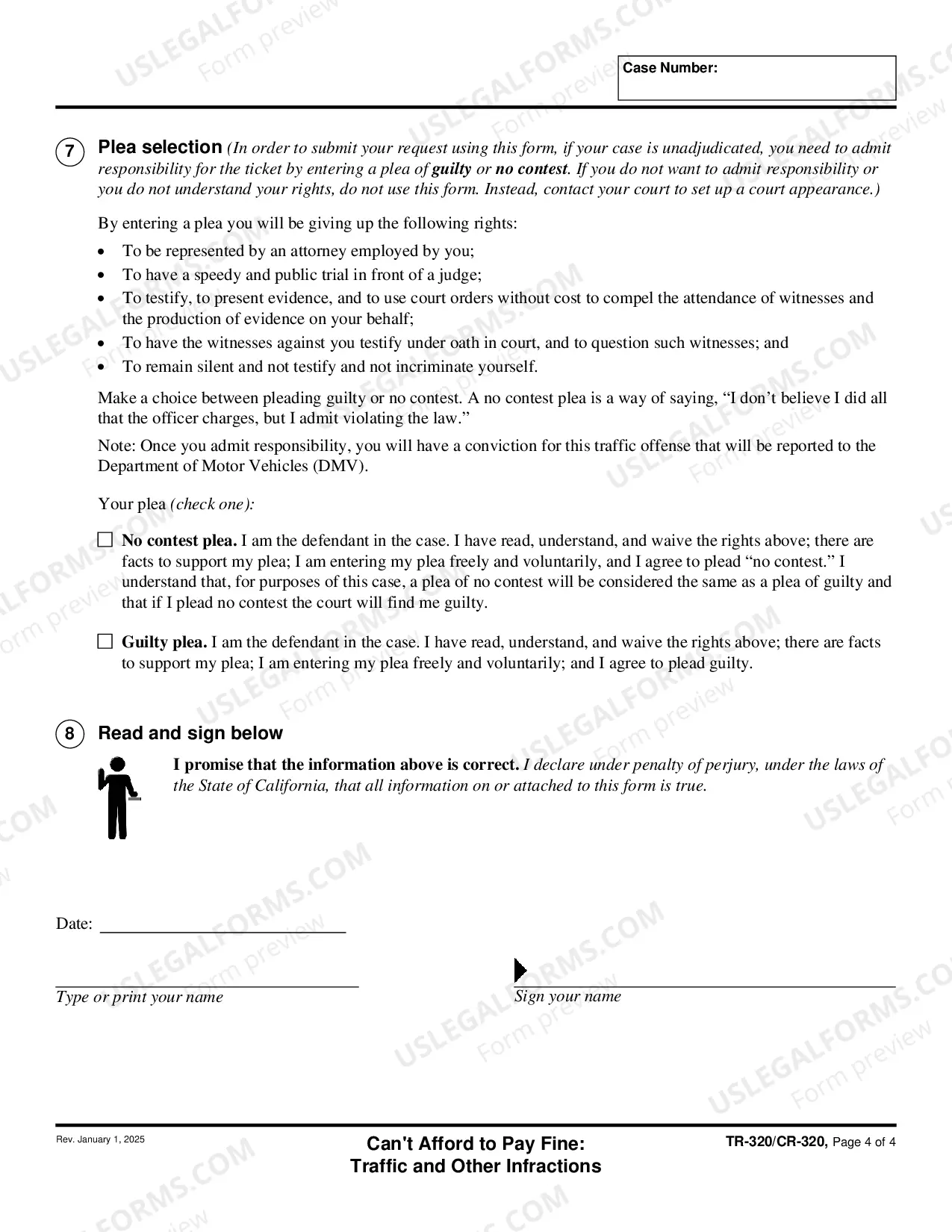 Preview Can't Afford to Pay Fine - Traffic and Other Infractions