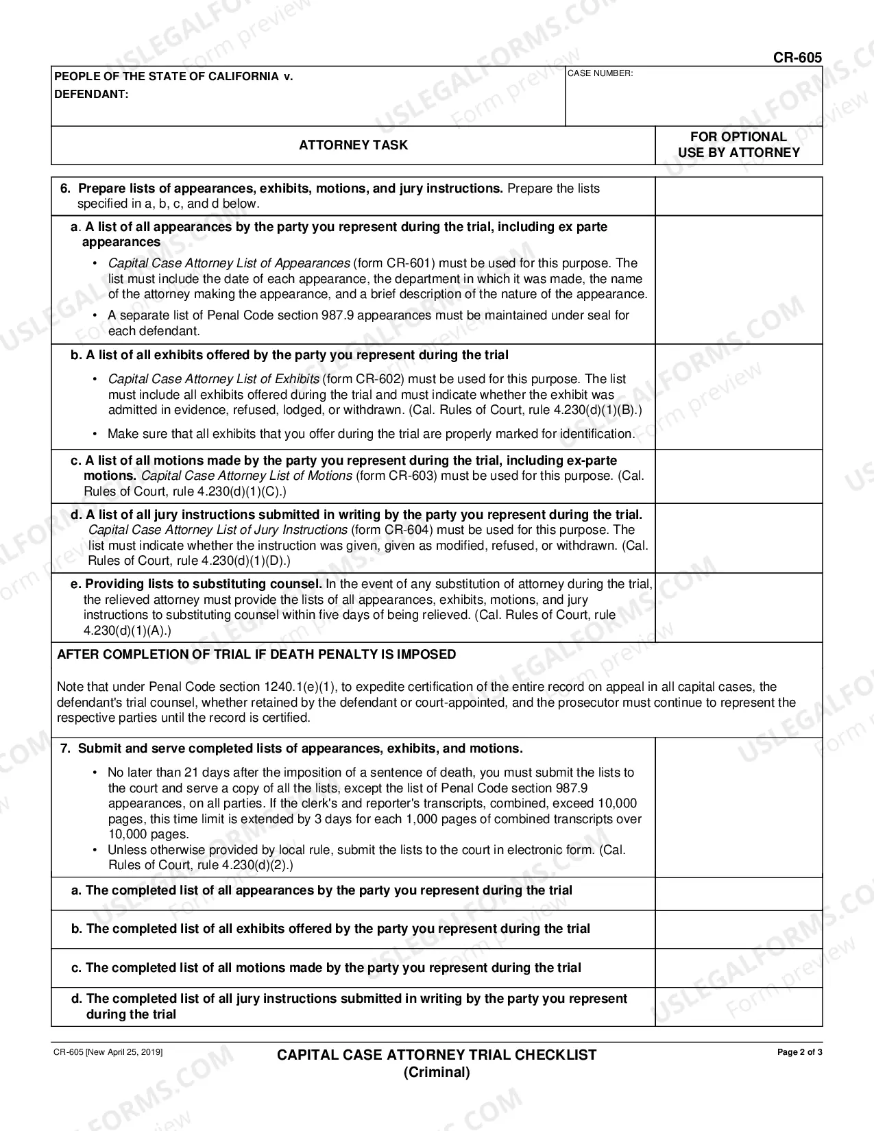 Preview Capital Case Attorney Trial Checklist - Criminal