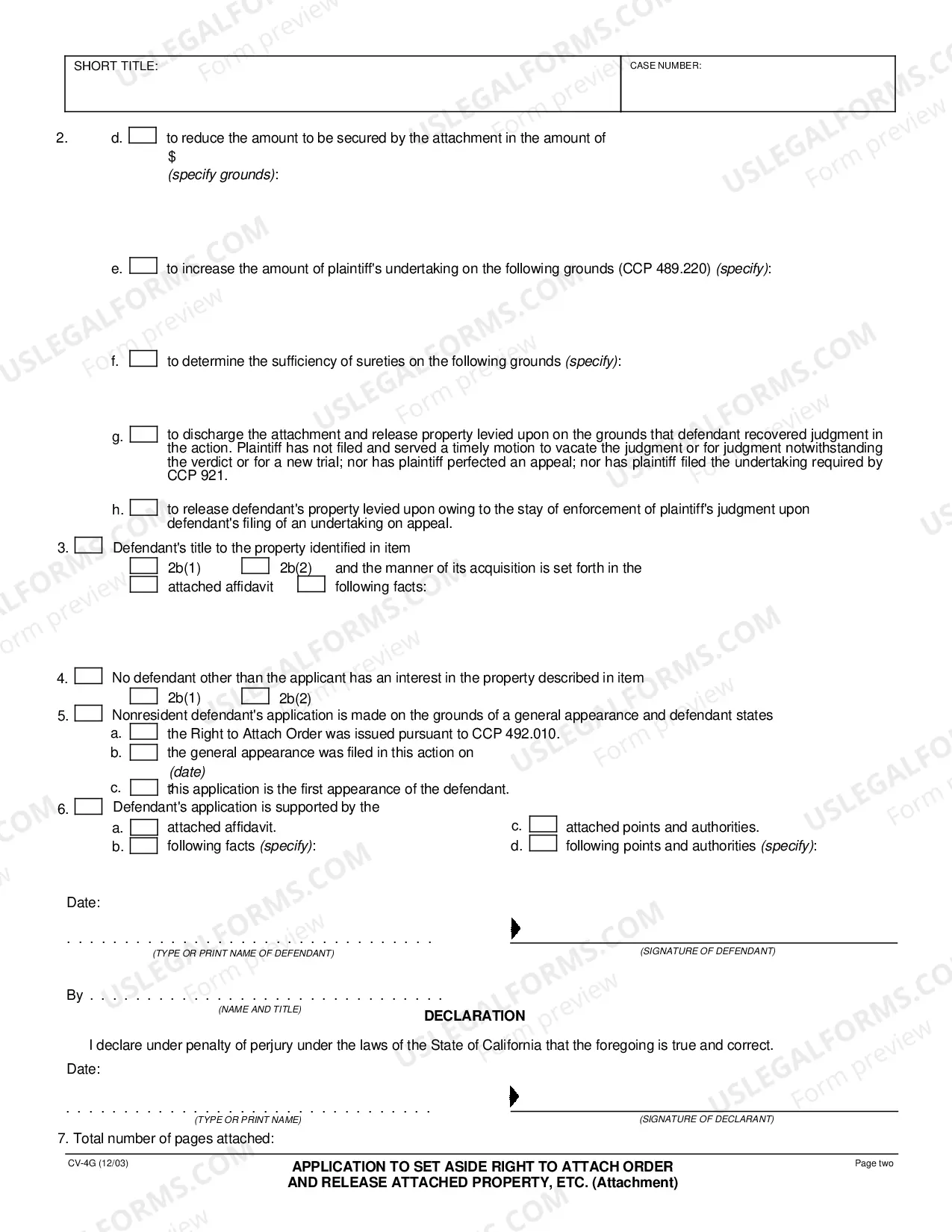 Preview Application for Set Aside Right to Attach Order and Release Attached Property, etc. - Attachment