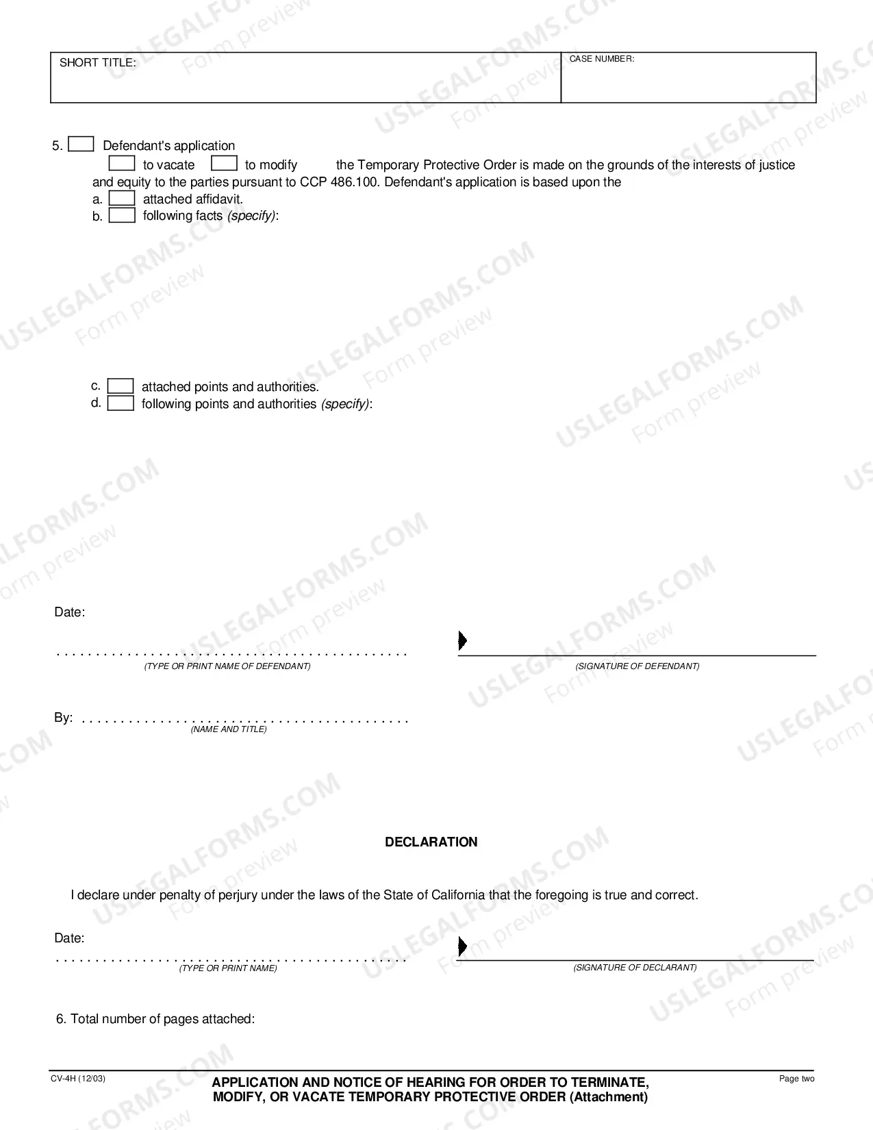 Preview Application and Notice of Hearing for Right to Attach Order and Writ of Attachment. - Attachment