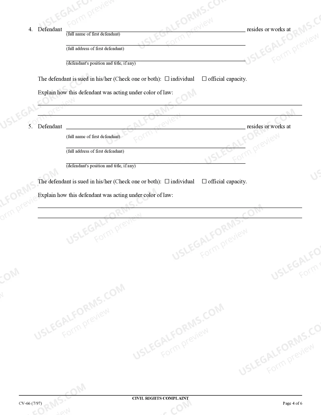 Preview Civil Rights Complaint