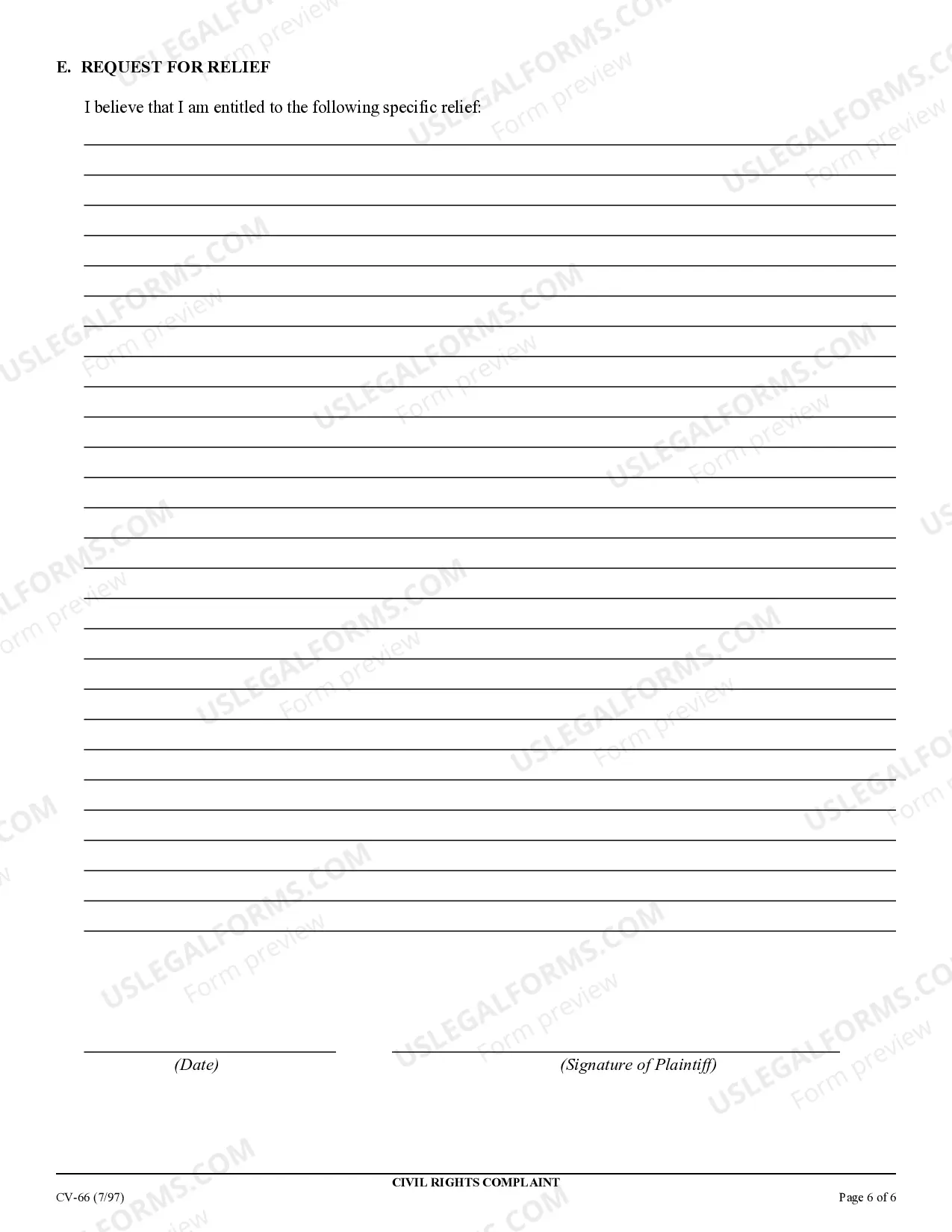 Preview Civil Rights Complaint