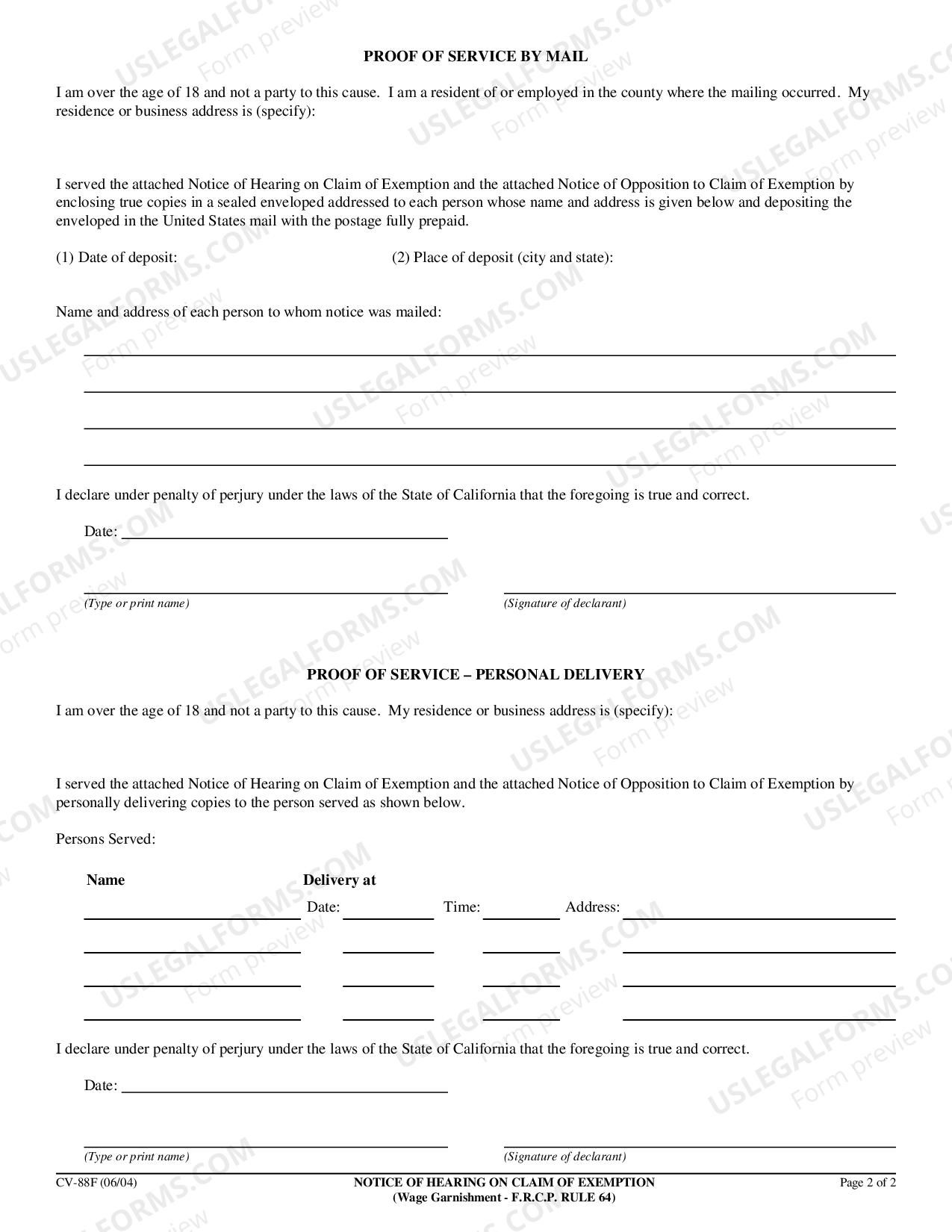 California Wage Garnishment Package F.R.C.P. Rule 64 US Legal Forms