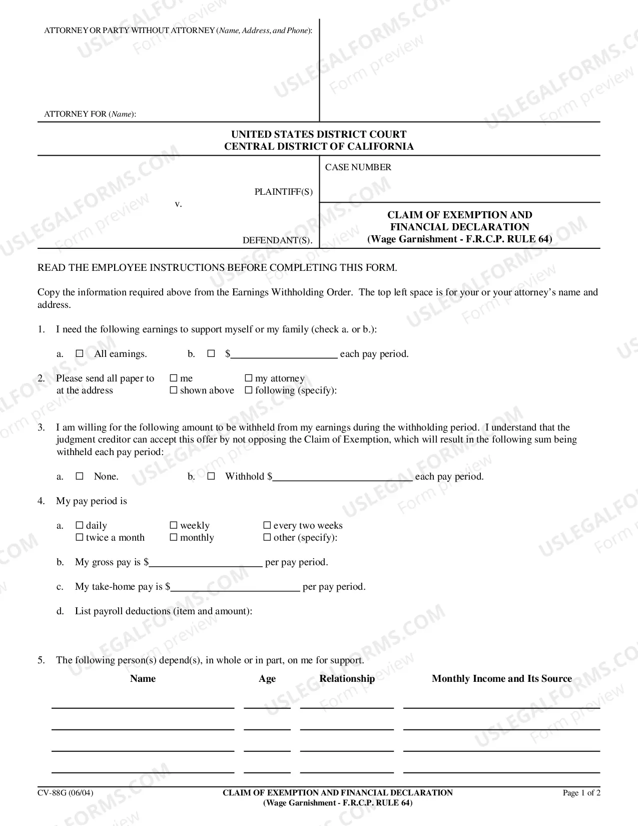Preview Notice of Termination or Modification of Earnings Withholding Order