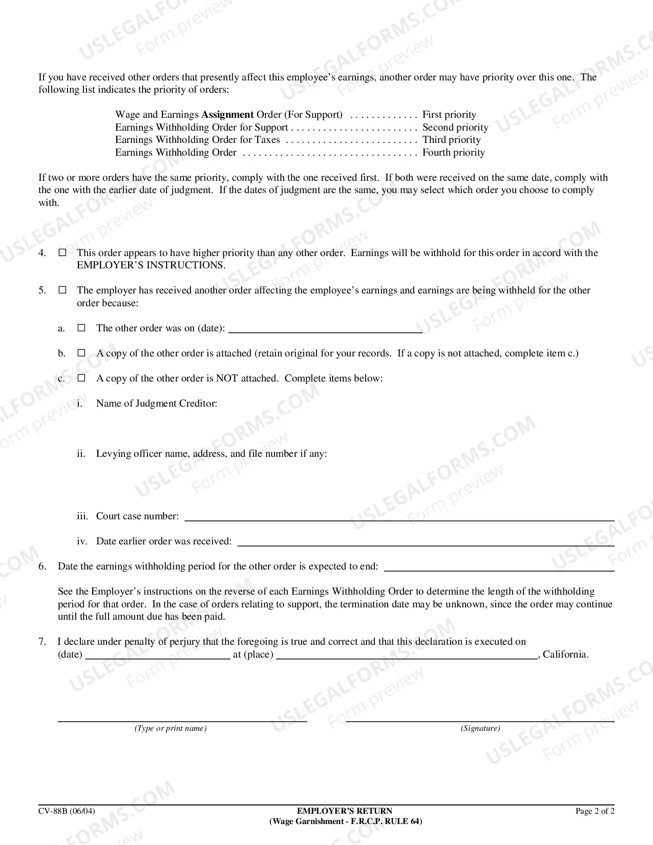 Preview Notice of Termination or Modification of Earnings Withholding Order