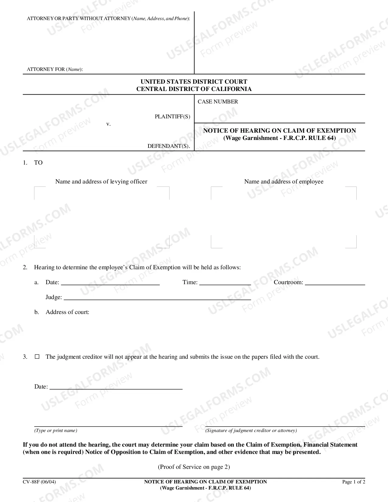 Preview Notice of Termination or Modification of Earnings Withholding Order