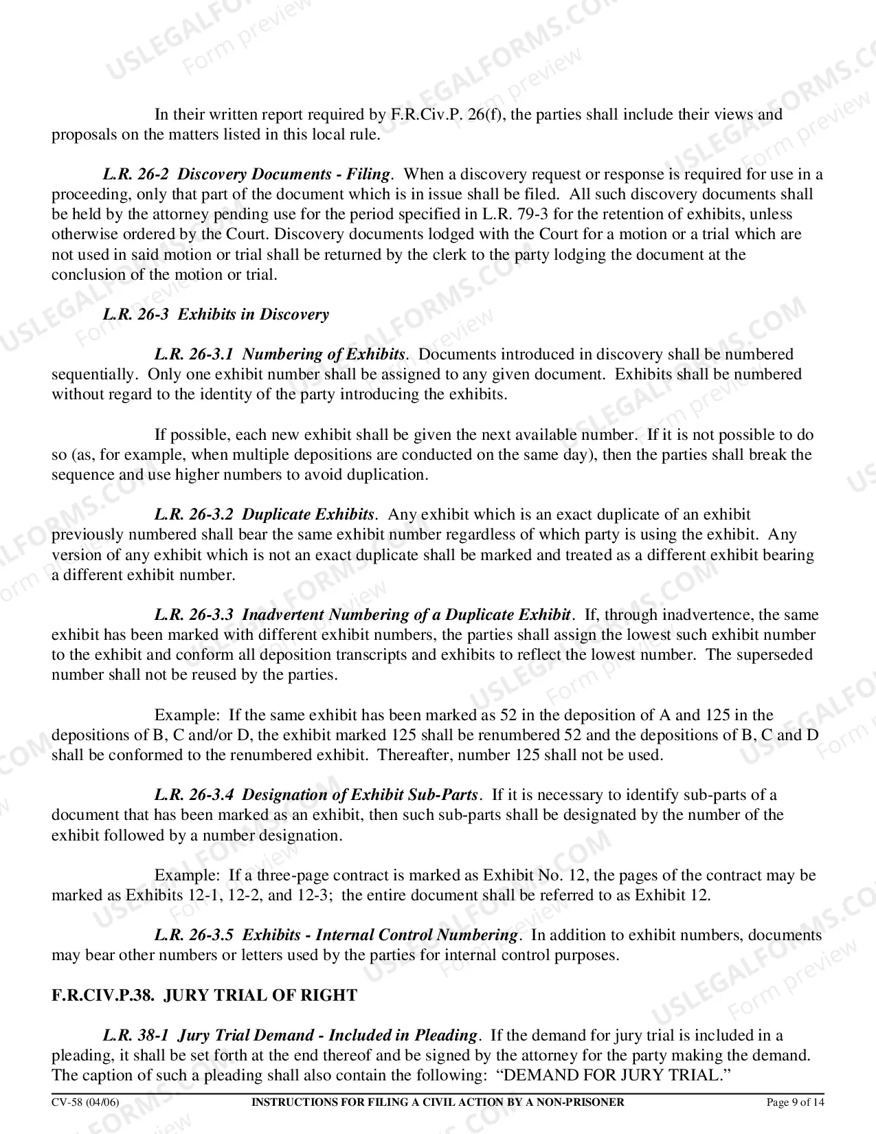 Preview Civil Action by Non-Prisoner Packet