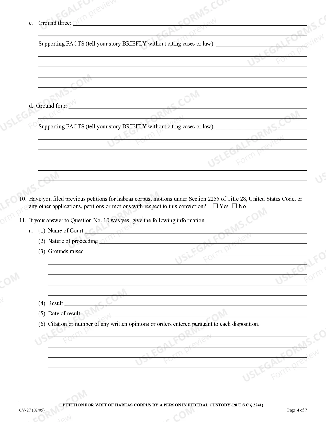 Preview Federal Habeas Corpus Packet