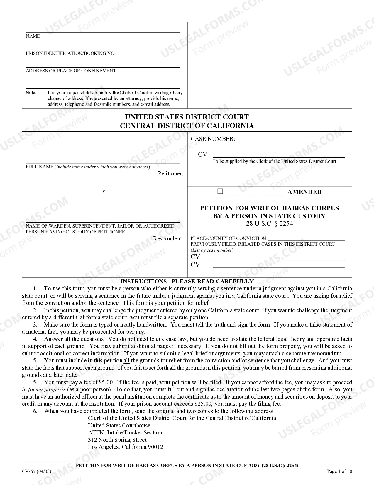 Preview State Habeas Corpus Packet