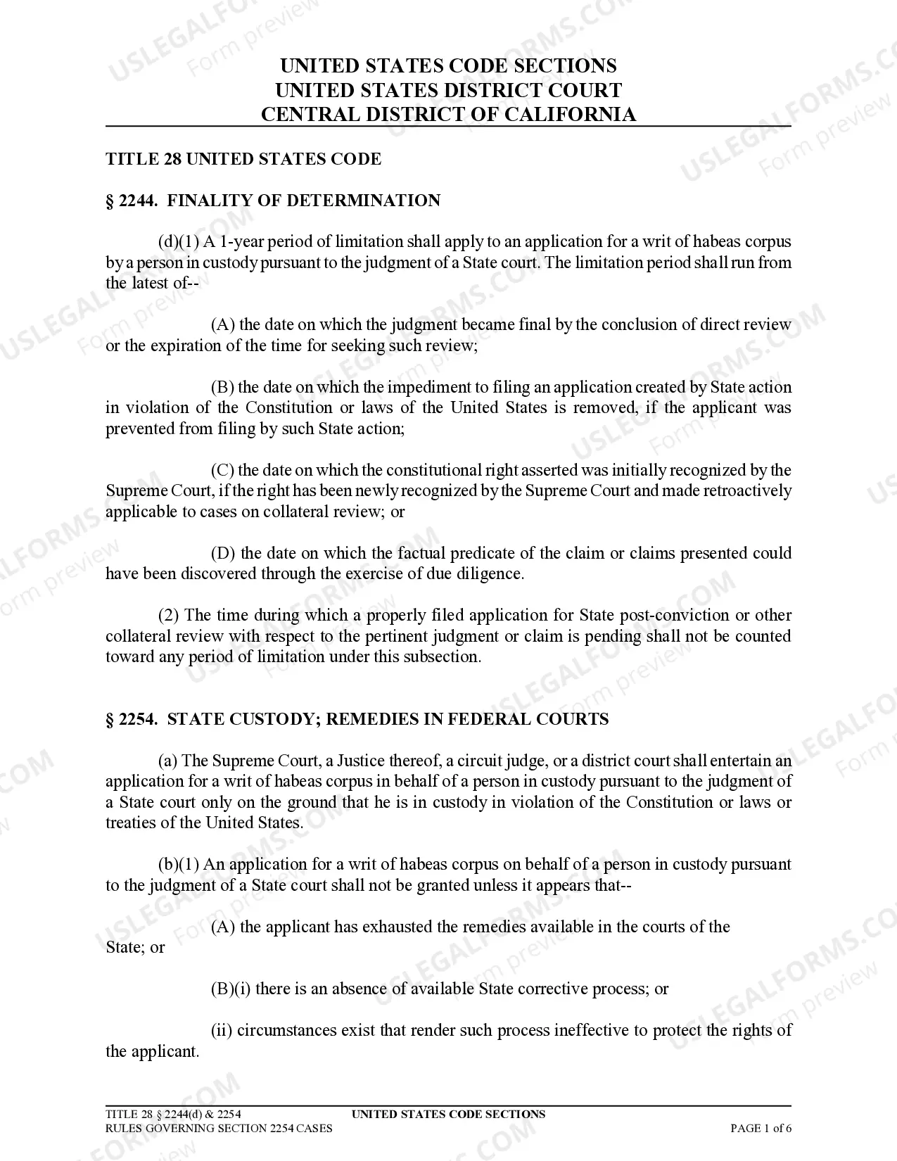 Preview State Habeas Corpus Packet