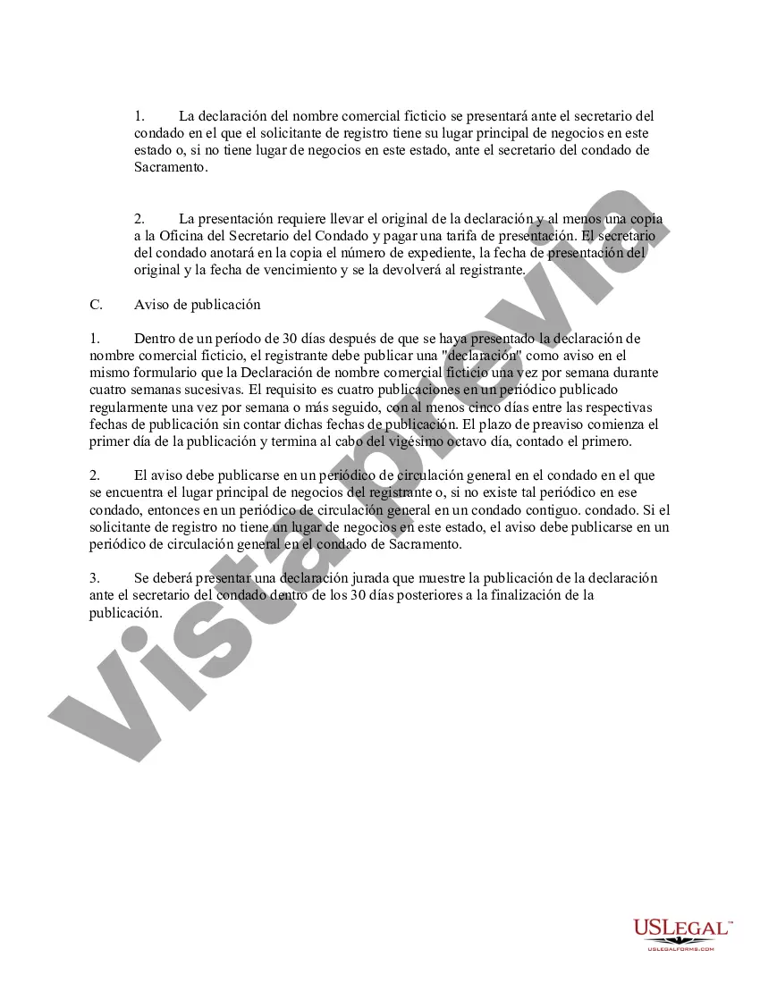 Get Declaración de nombre comercial ficticio Preview Declaración de nombre comercial ficticio