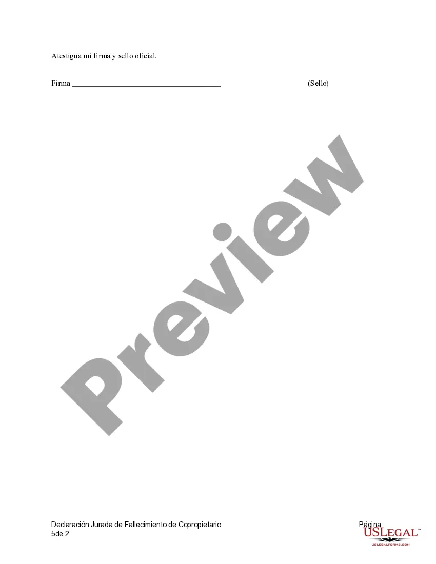 Preview Declaración Jurada de Fallecimiento de Copropietario