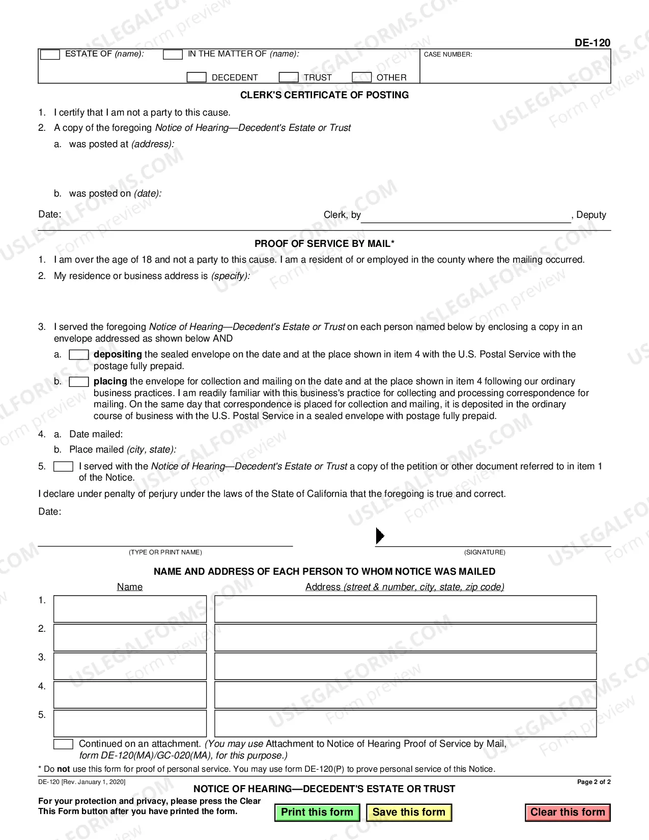 Preview Notice of Hearing