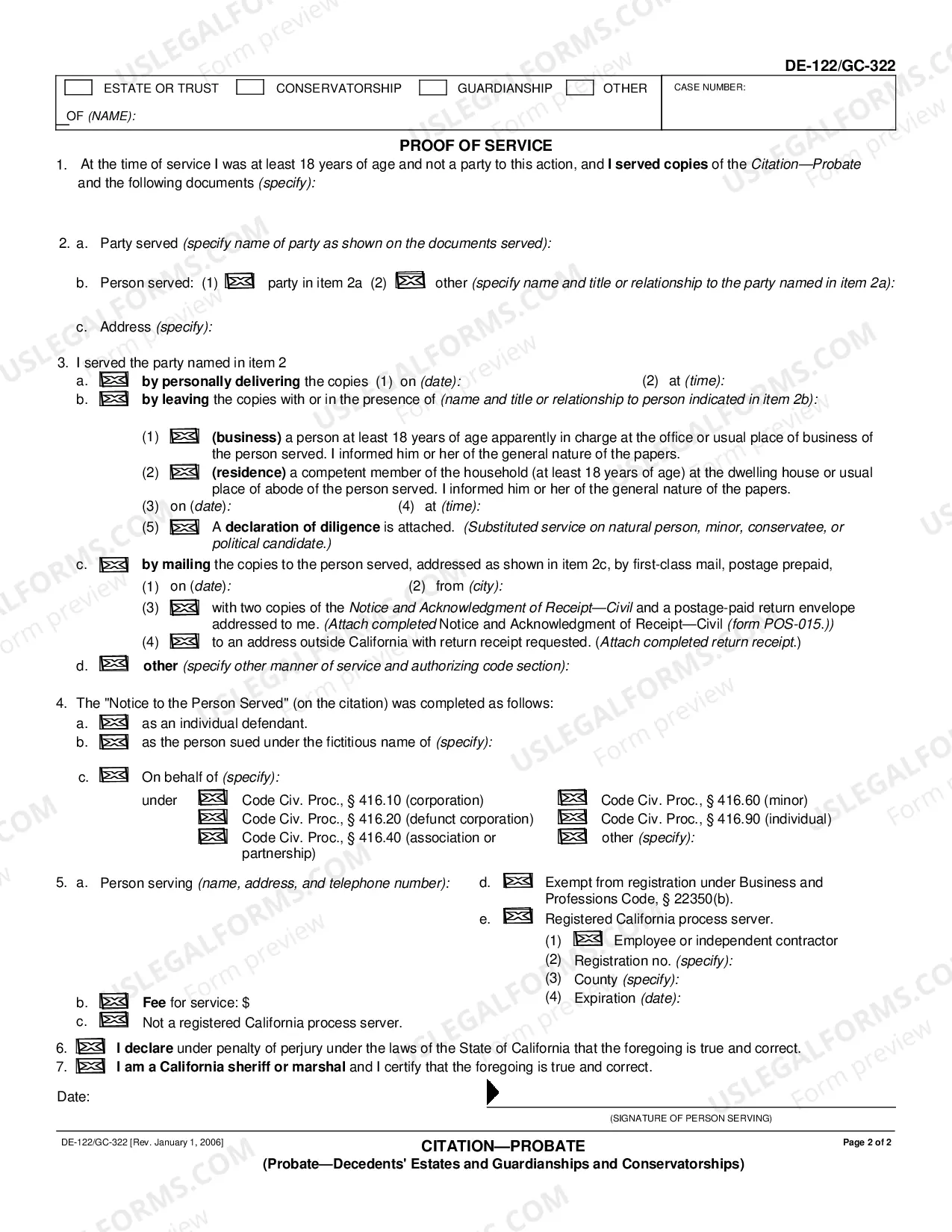 Preview Citation - Probate and Proof of Service