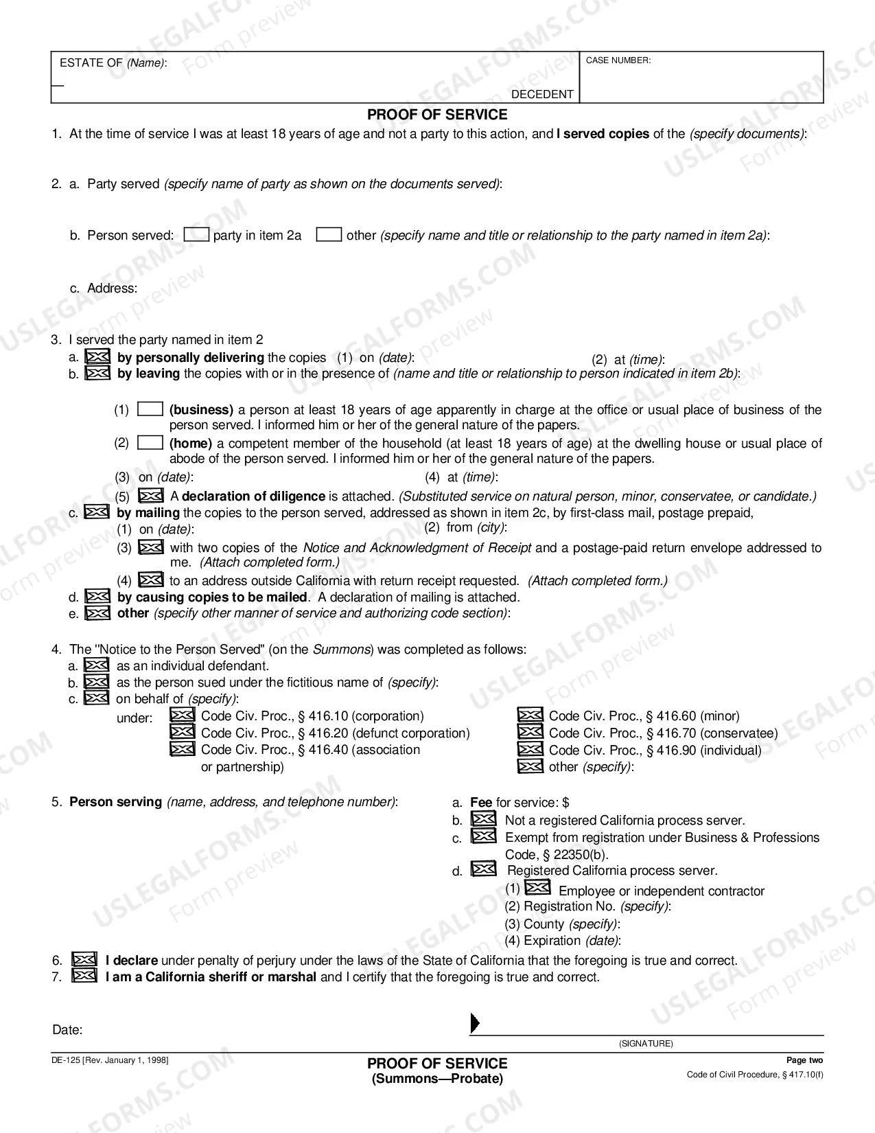 Preview Summons - Probate