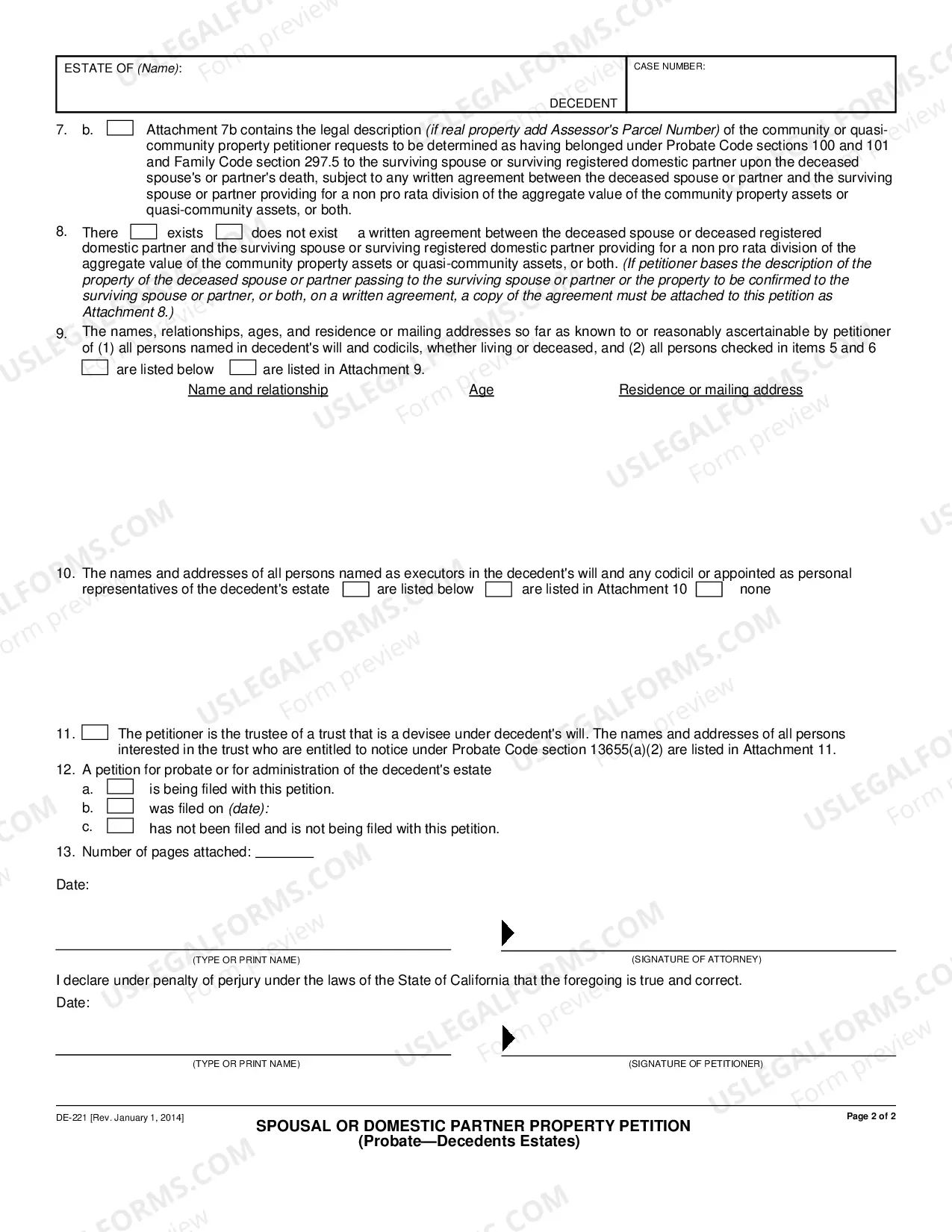 Preview Spousal Property Petition