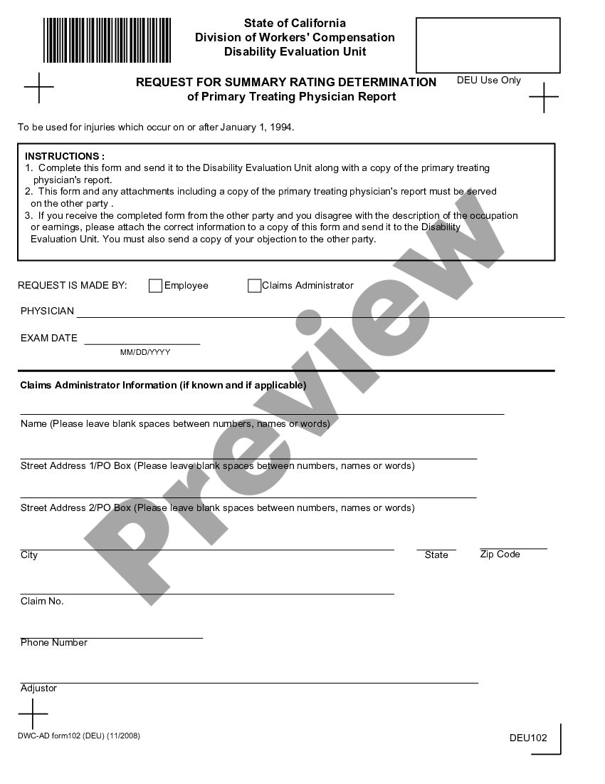 Stockton California Request for Summary Rating for Workers