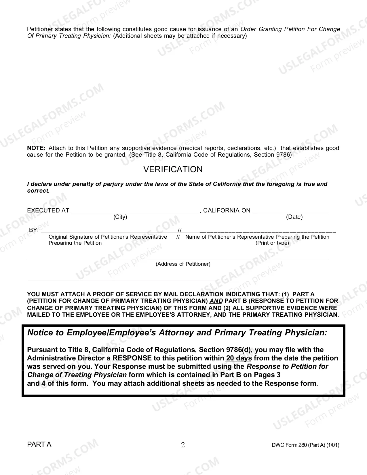 Preview Petition for Change of Physician for Workers' Compensation