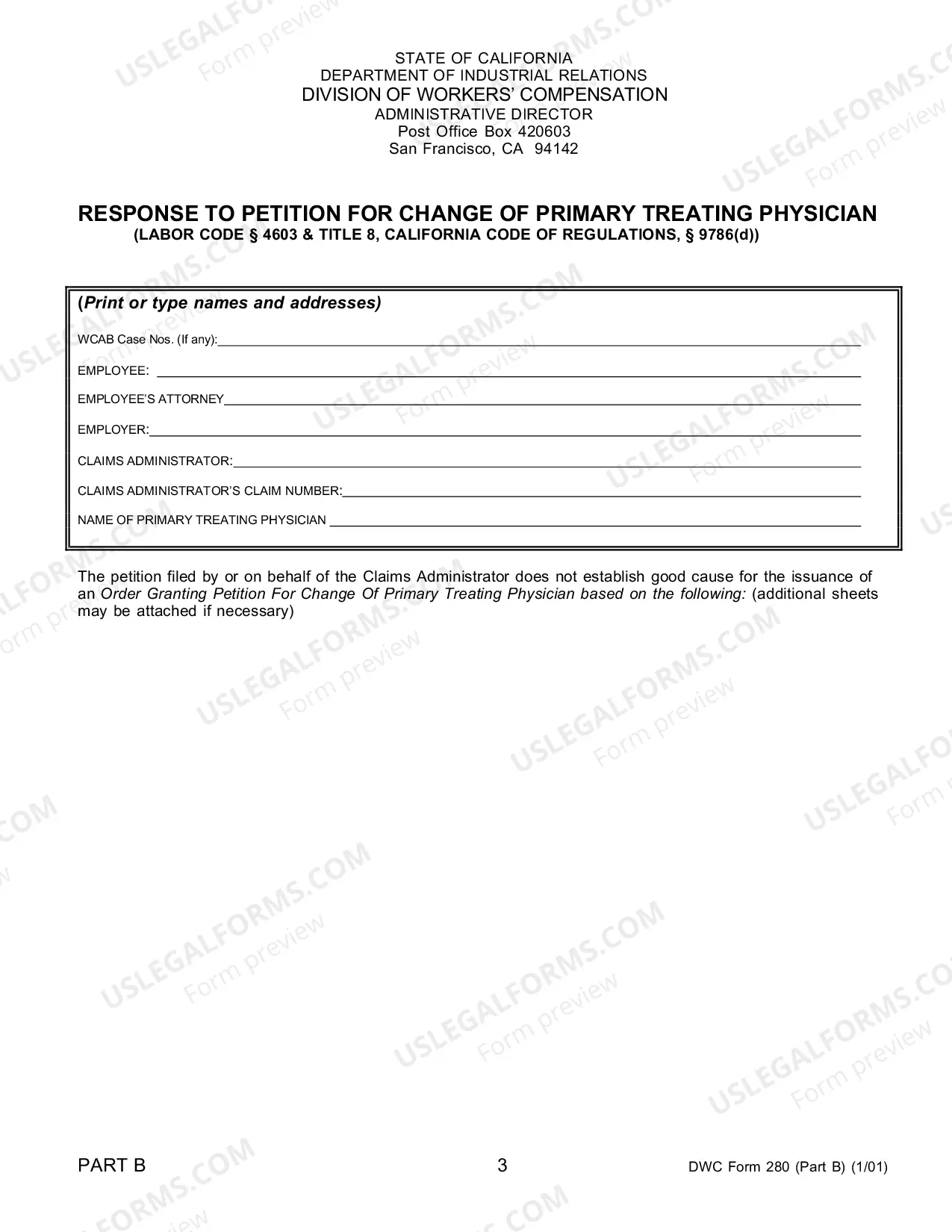Preview Petition for Change of Physician for Workers' Compensation