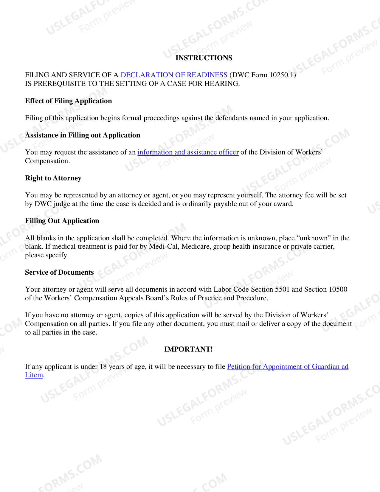 Preview Application for Adjudication Death for Workers' Compensation