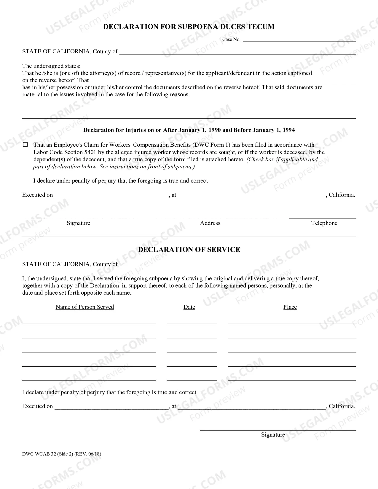 Preview Subpoena Duces Tecum