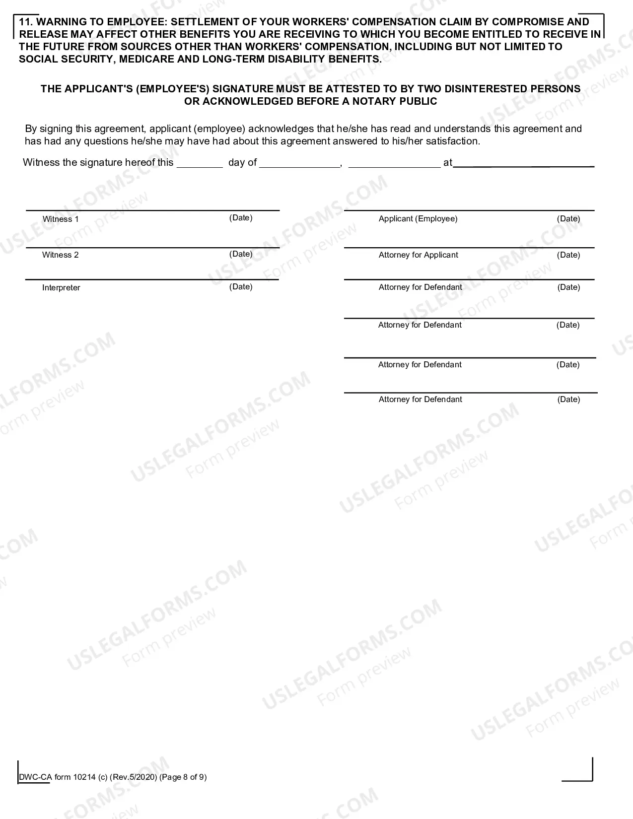 Preview Order Approving Compromise And Release
