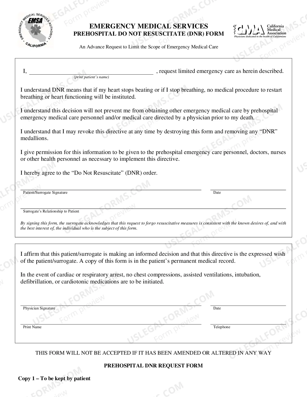 Preview California Prehospital Do Not Resuscitate