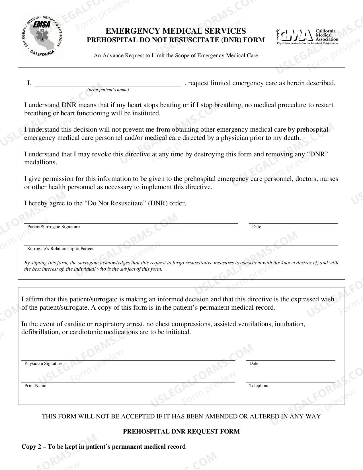 Preview California Prehospital Do Not Resuscitate